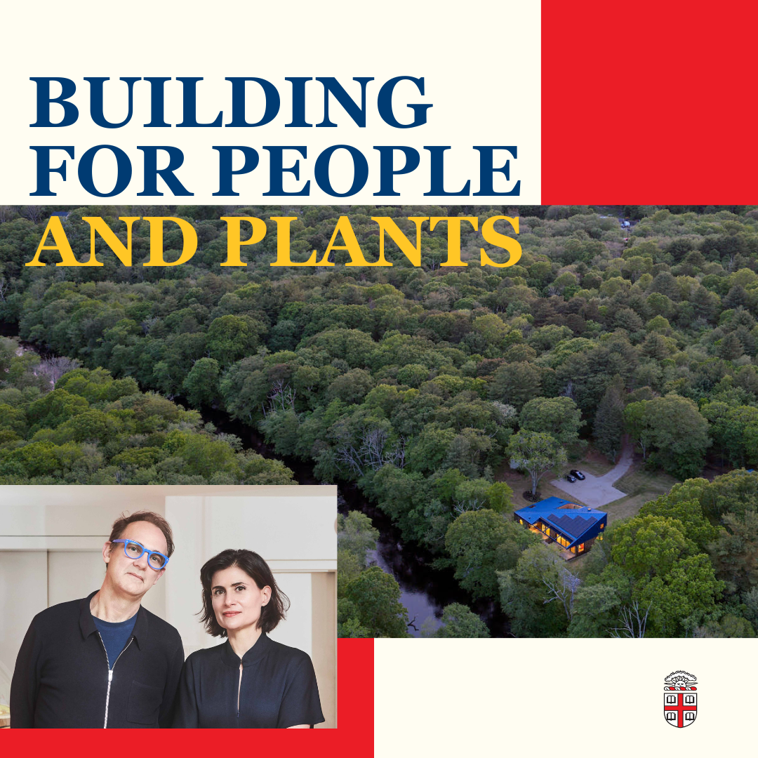 collage poster advertising the lecture titled building for people and plants